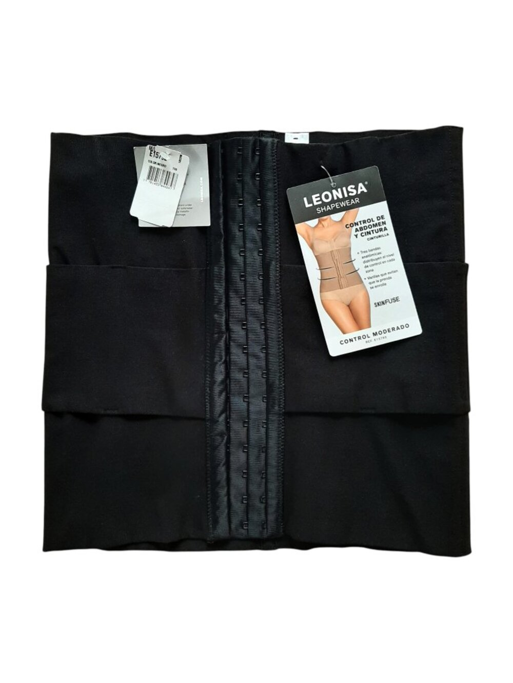 Leonisa Skinfuse Women Black 3-Belt Waist Cincher Shapewear M/L